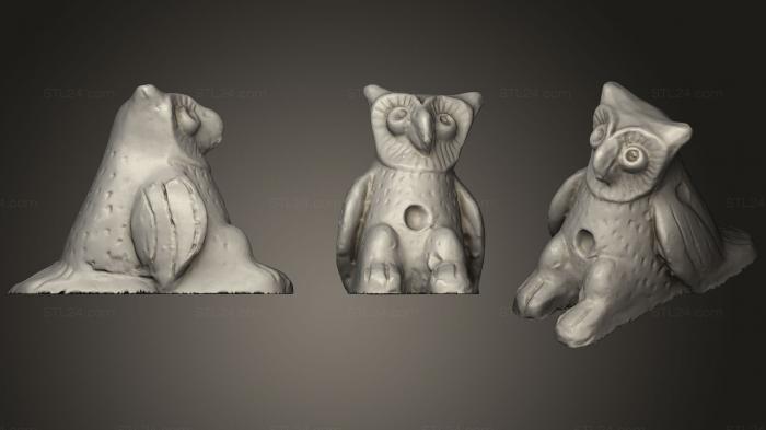 Статуэтки животных (Скульптура совы (1), STKJ_1227) 3D модель для ЧПУ станка